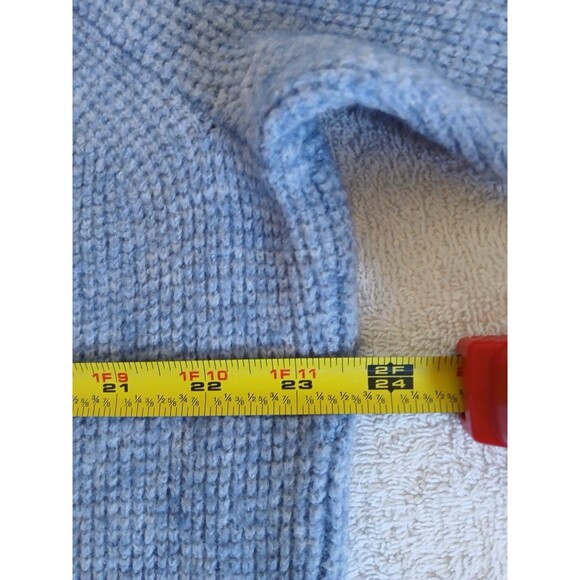 J Crew Womens Sweater Medium Blue Gray Alpaca Merino Wool Blend Textured Cozy - Picture 11 of 15